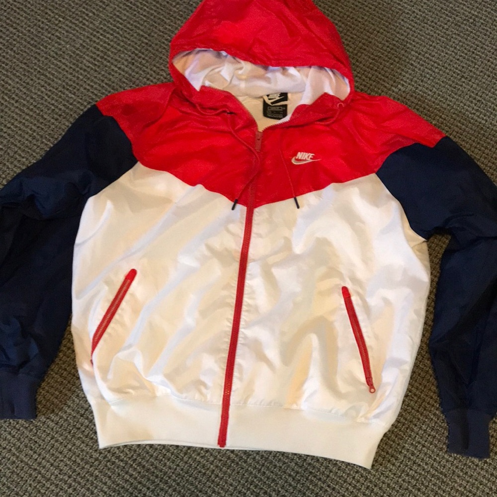Nike Red, White & Navy Colorblock Performance Jacket
